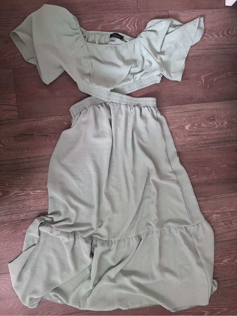 Sage Green Women's Tiered Maxi Skirt
